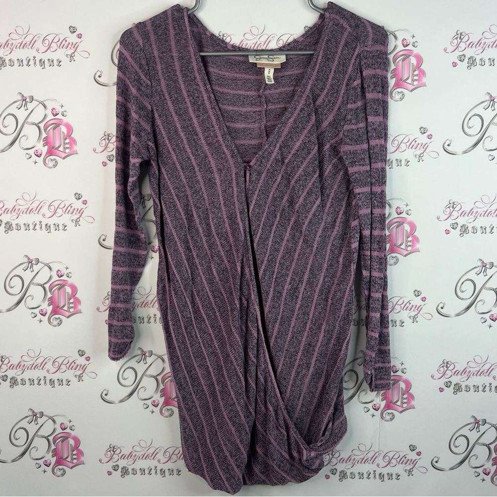 Jessica Simpson top long sleeves soft stretchy stripes Pink and Purple Knit Top